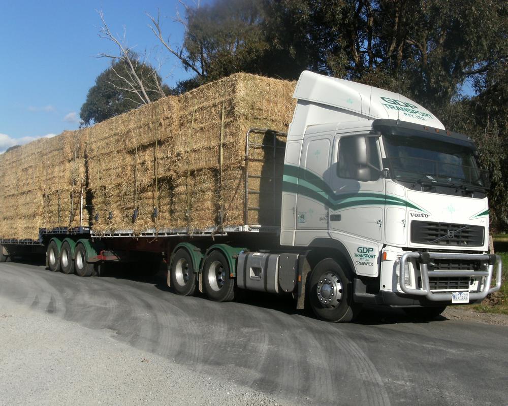 A hay trailer