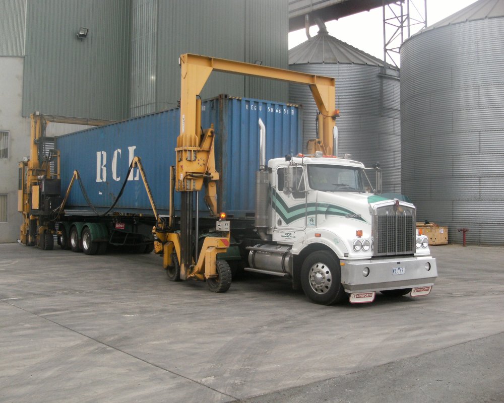 Blue shipping container